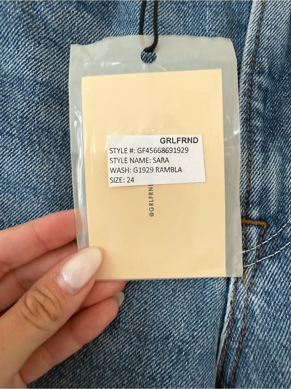 NWT GRLFRND Sara Super High Rise Slim Straight in Rambla Size 24 - Picture 5 of 7